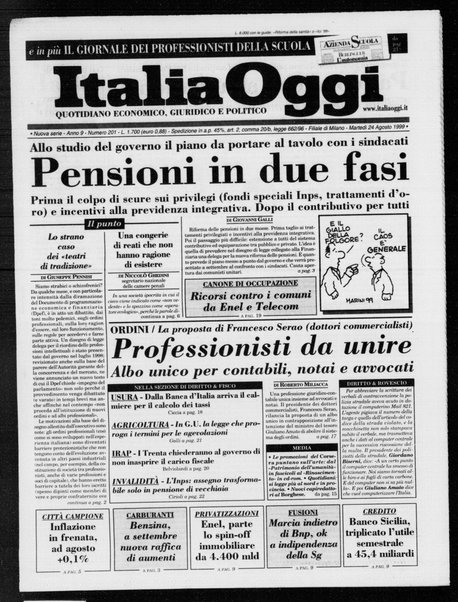 Italia oggi : quotidiano di economia finanza e politica